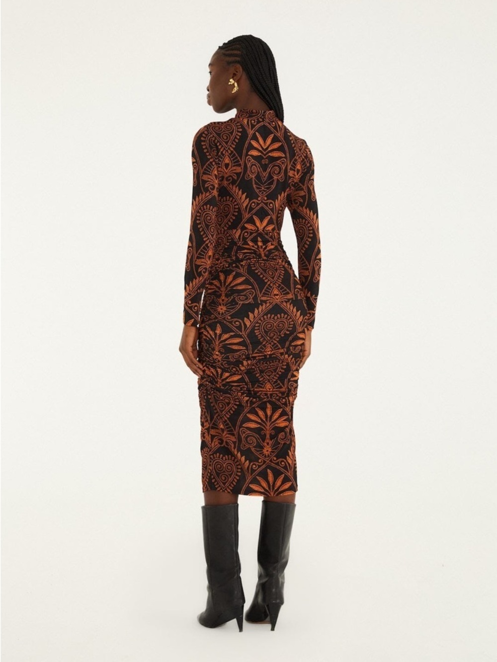 Black Cornely Ainika Jersey Midi Dress - Picture 3 of 8